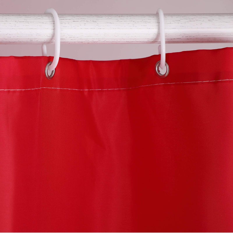 Twofishes Water Repellent Fabric Red Shower Curtain, 72" x 72" Red Shower Curtain Liner, Polyester Shower Curtain Liner for Waterproof - Image 2